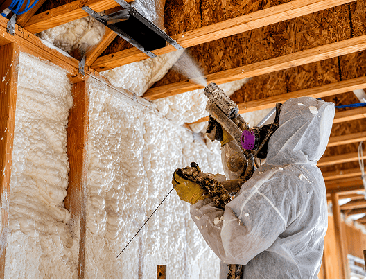 Spray foam insulation application