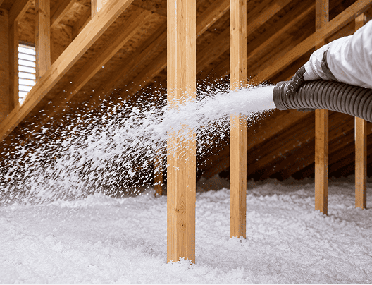 Blown in fiberglass and cellulose insulation